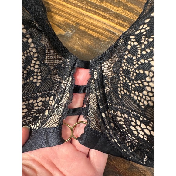 Aerie Real Good Black Lace Push Up Bra 38DD Underwire Adjustable Straps - Picture 2 of 9